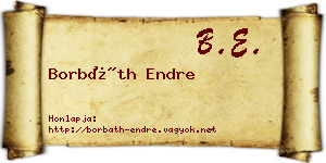 Borbáth Endre névjegykártya