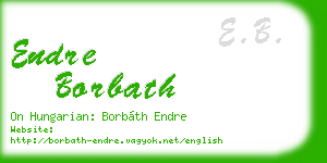 endre borbath business card